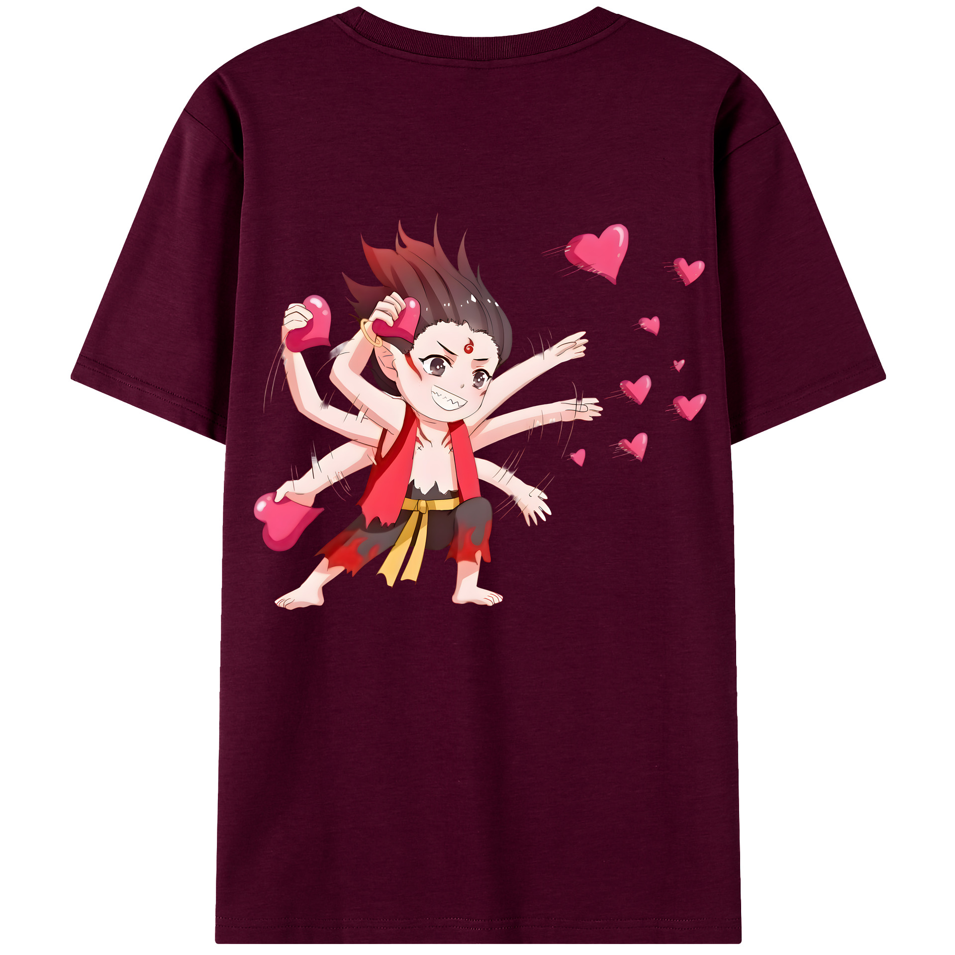 （画像用） Ne Zha 2 ナタ 魔童の大暴れ レディース半袖Tシャツ(バックプリント)